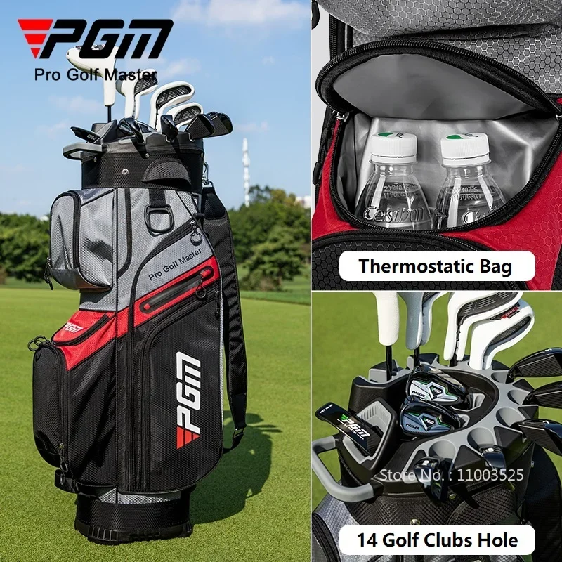 PGM Golf Clubs Bag Unisex Standard Ball Package Waterproof Portable Large Capacity Travel Bags Golf Pack with 14 Clubs Hole