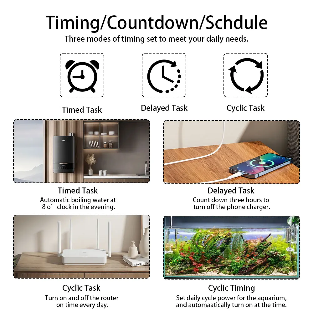 Zigbee smart sockets require a gateway to use and can not support tuya .• Voice Control :Control your electrical devices with y