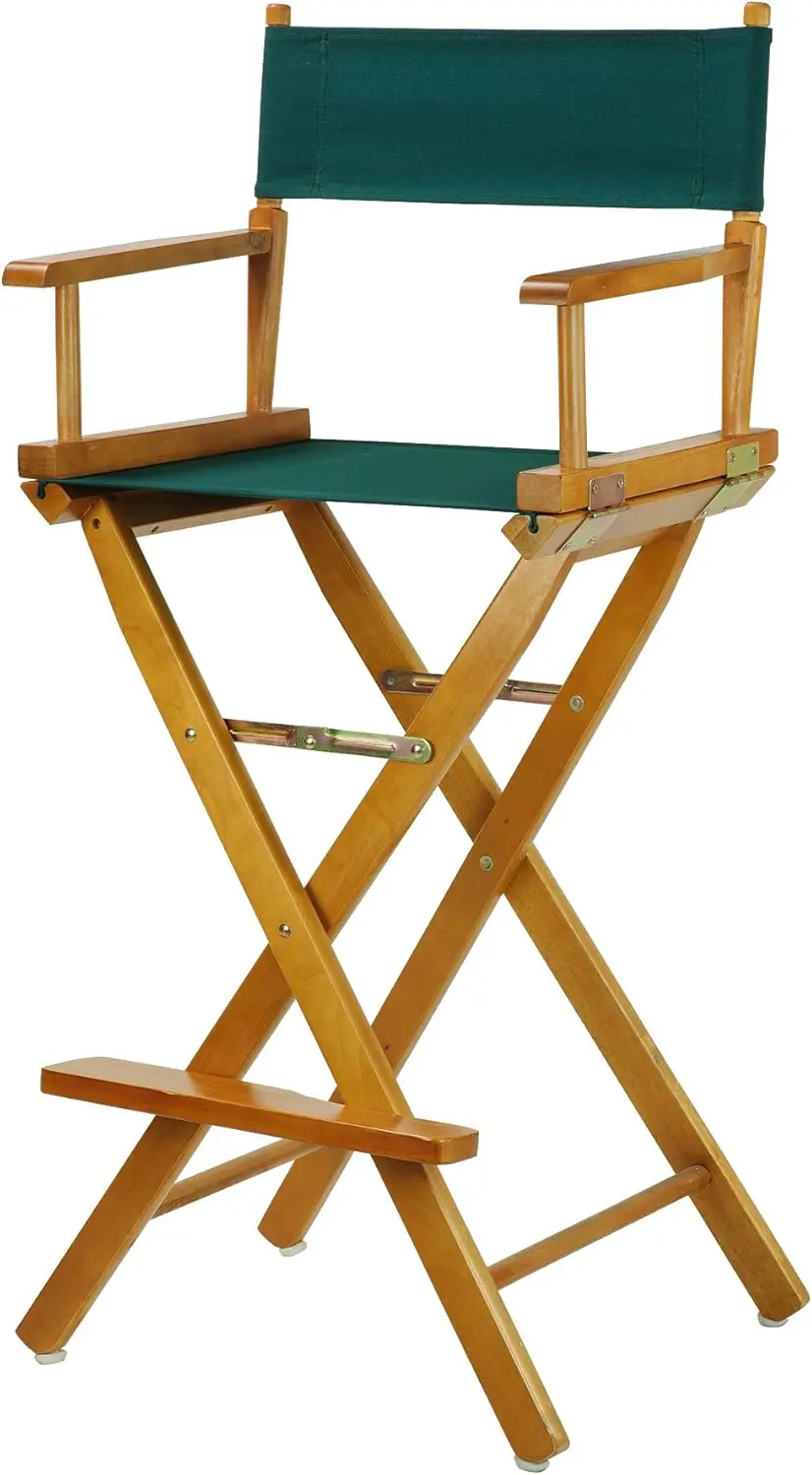 

30"" Director'S Chair Ey Oak Frame-With Hunter Green Canvas, Bar Height