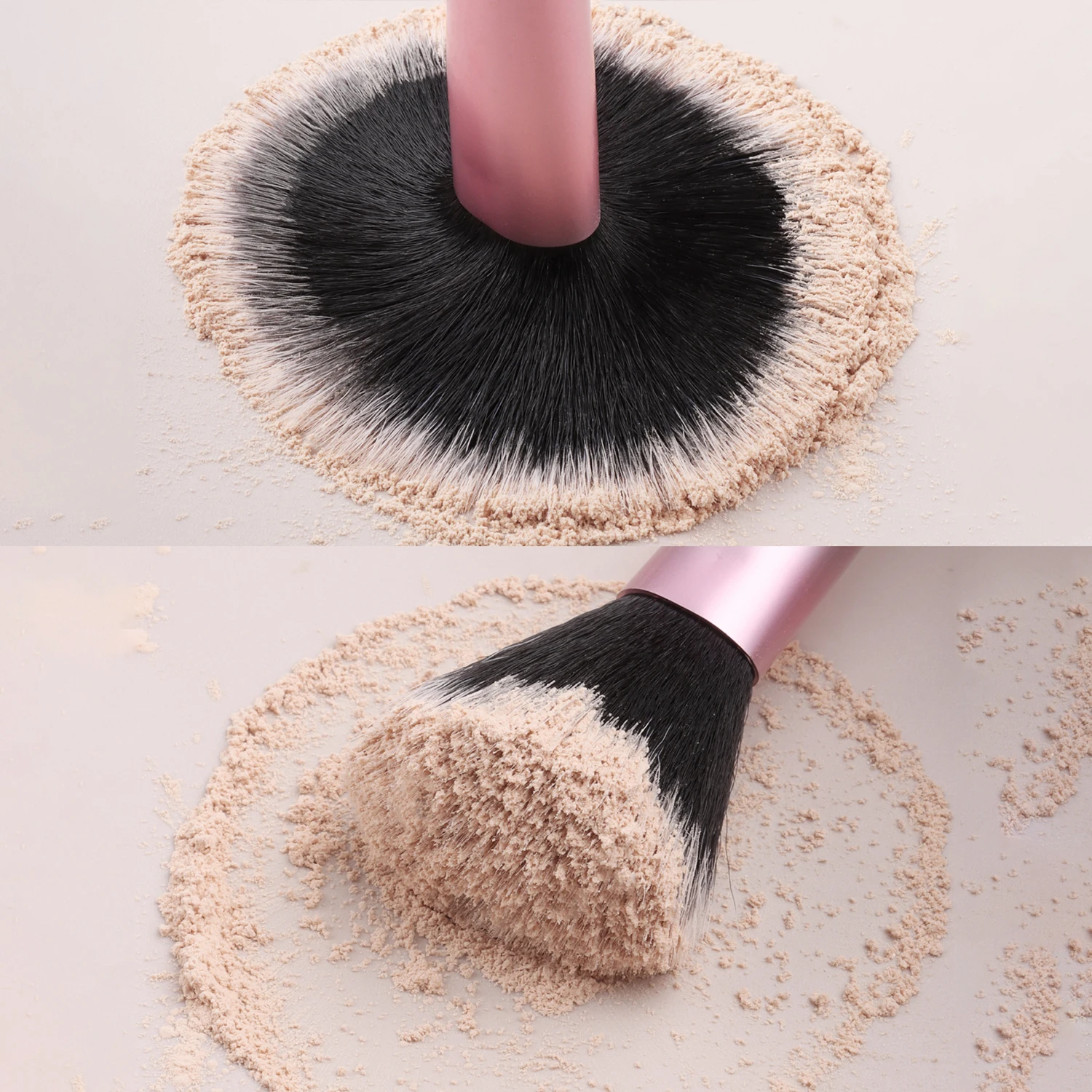 10개 미니 투명 손잡이 브러쉬+악어 무늬 가방 메이크업 브러쉬 여행용 휴대용 메이크업 도구 전문가용 가방 포함