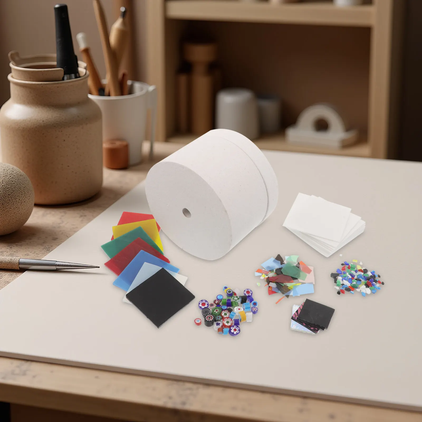 

Набор для обжига стекла в микроволновой печи - портативная гончарная печь - комплект для создания украшений своими руками с термостойким вкладышем