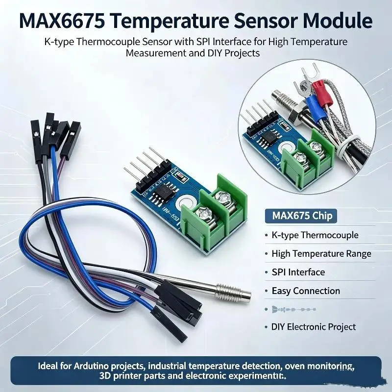 MAX6675 Module with K Type Thermocouple Long Probe Temperature Sensor for Industrial Furnace Temperature Test