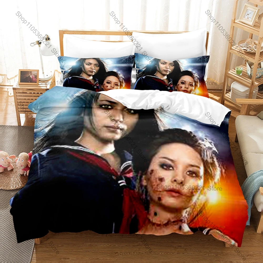 Cool Kyûketsu Shôjo Tai Shôjo Furanken Bedding Set Duvet Cover + 2 Pillowcases Gothic Vampire Maiden Retro Horror Anime Bedroom