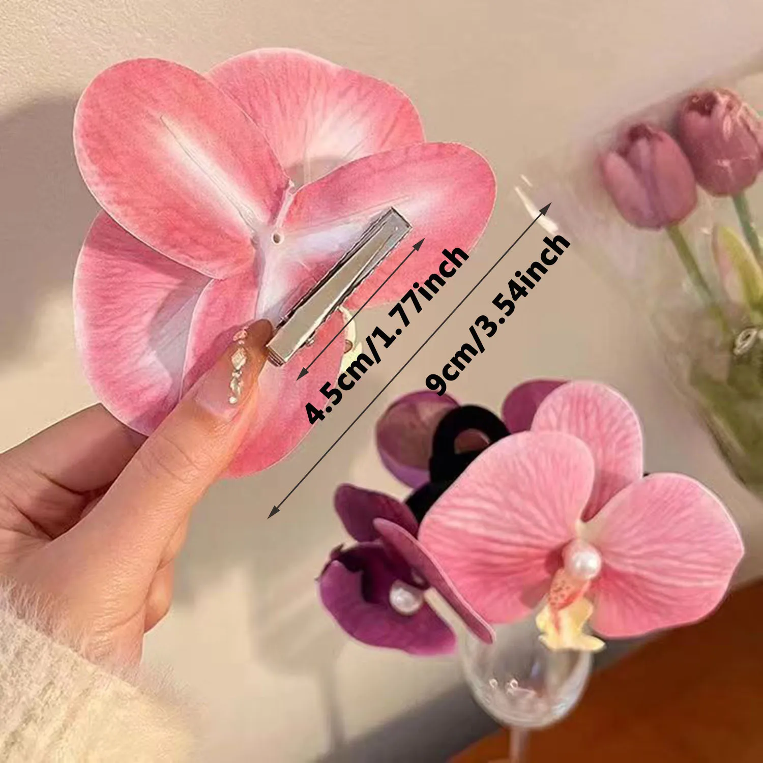 Cloth Butterfly Flower Hair Clip Korean Style Butterfly Orchid Orchid Flower Hairpin Bohemian Style Seaside Vacation Headwear