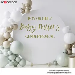 Gender Reveal Vinyl Wall Decal Sticker baby shower  Baby Reveal Party Sign For Mirror decal Chalkboard  DIY E769