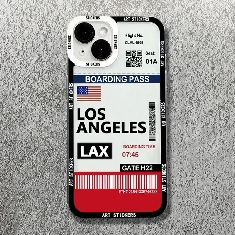 Coque de téléphone avec étiquette de billet de voyage de la ville du monde, coque transparente pour Xiaomi Redmi Note 12, 13 Pro Plus, 5G, 12S, 12, 11S, 11, 10S, 10, Redmi 12, 13C