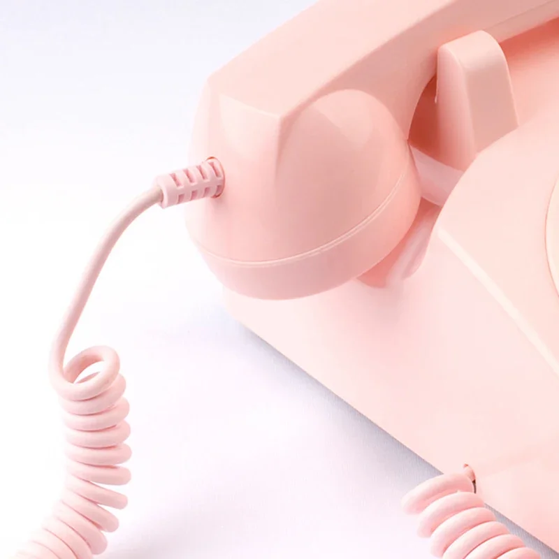 Corded Telephone Rotary Dial Home Telephone Pink Antique Old Fashion Home Phone Classic Vintage Telephones Best Home Gift