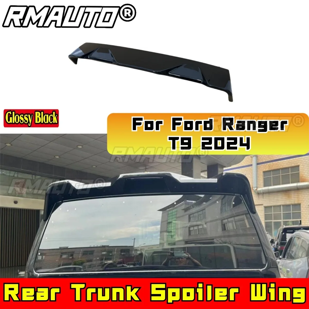 

Для Ford Ranger задний спойлер багажника, крыло, задний спойлер на крышу, комплект кузова на крышу для Ford Ranger T9 2024, автомобильные аксессуары