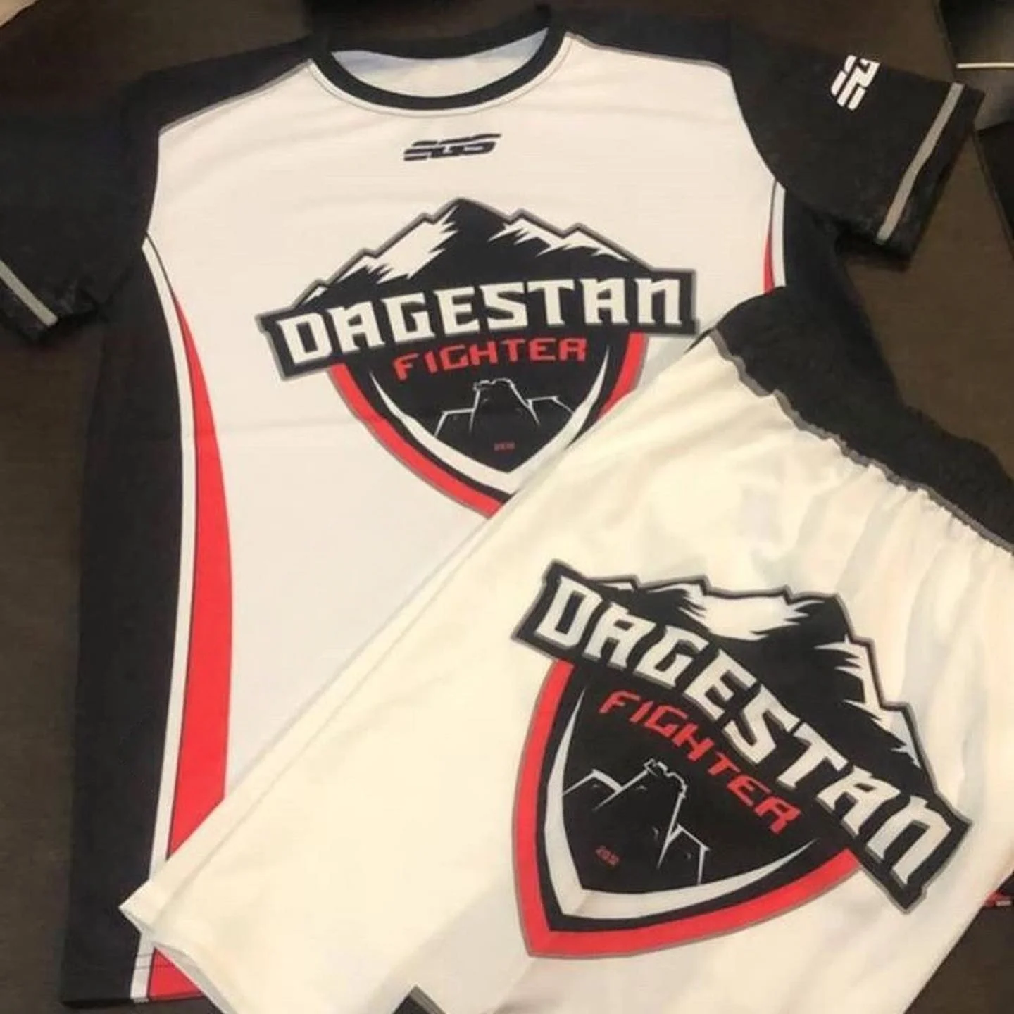 

MMA Dagestan Fighter Training Short Sleeve T-shirt & Shorts Men Women's Loose Breathable Quick Drying Sweat Absorbing Sports Set