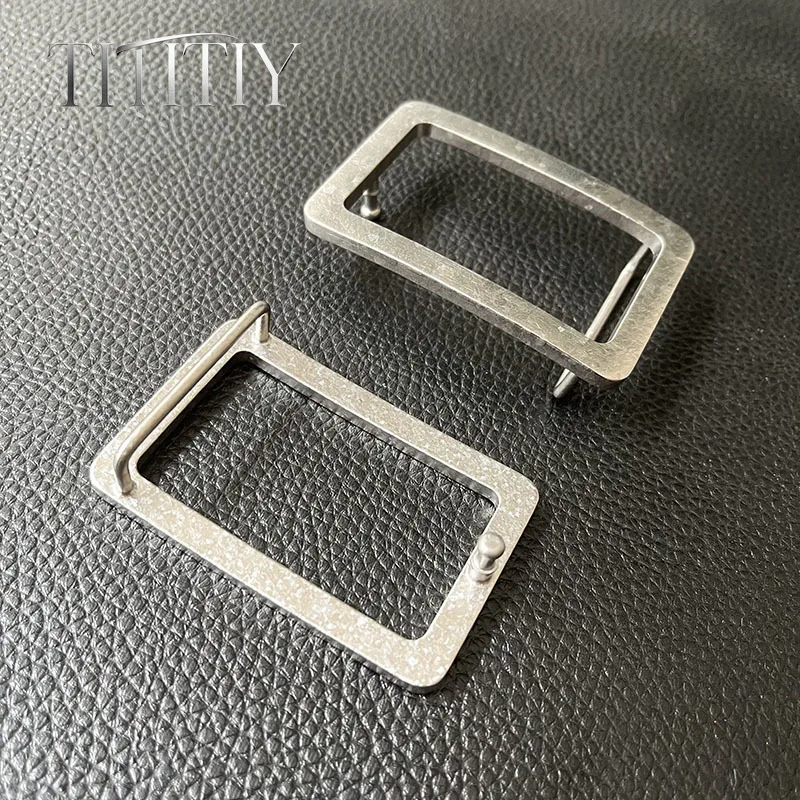 5 Colors Pure Titanium Belt Buckle 35mm / 38mm Letter Plate Buckle, Men's Business Rustproof Hypoallergenic O-Shape Belt Buckle