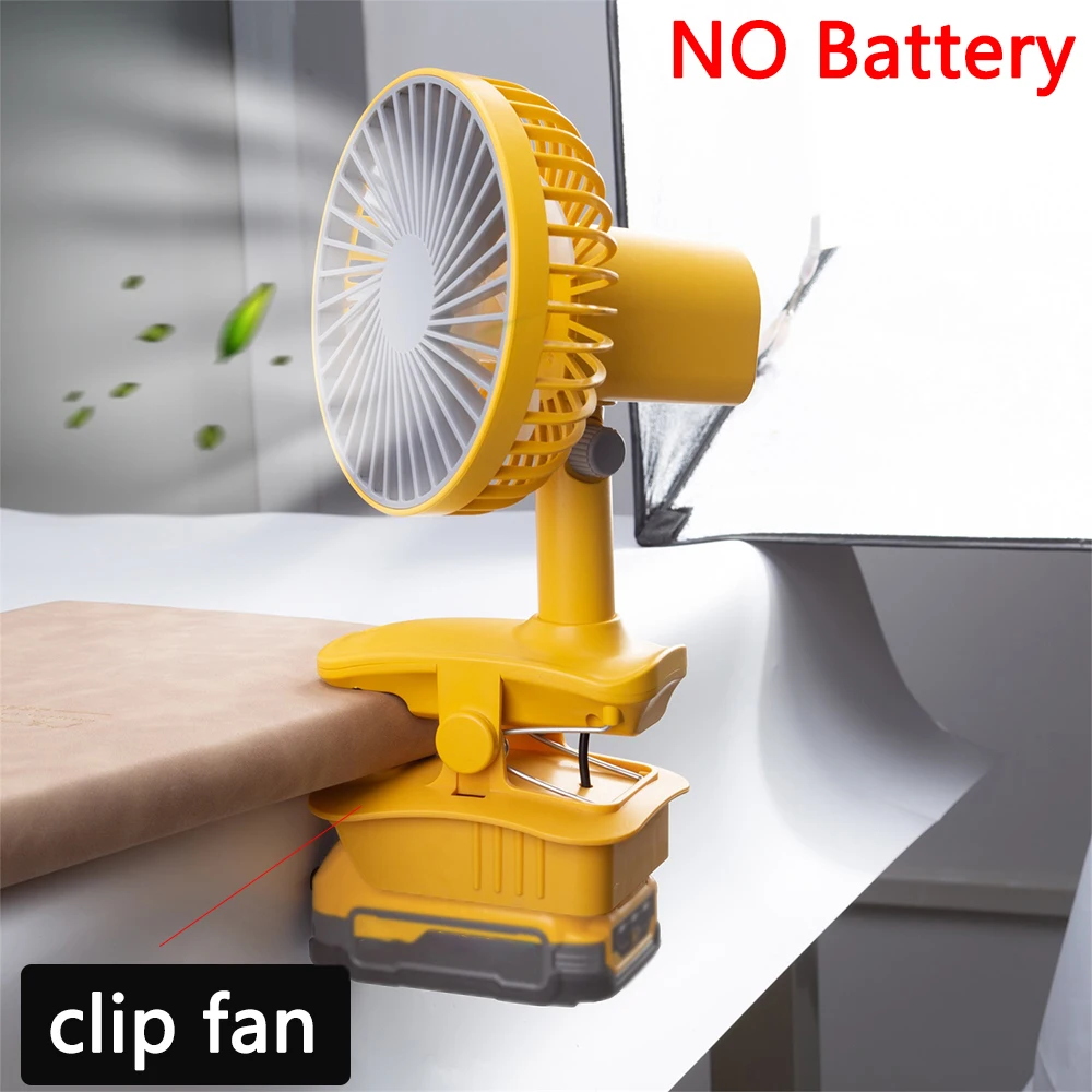 

Portable Wireless Clip Fan For DeWalt 18/20V Li-ion Battery Fan for camping Desktop Office,Three Section Adjustment