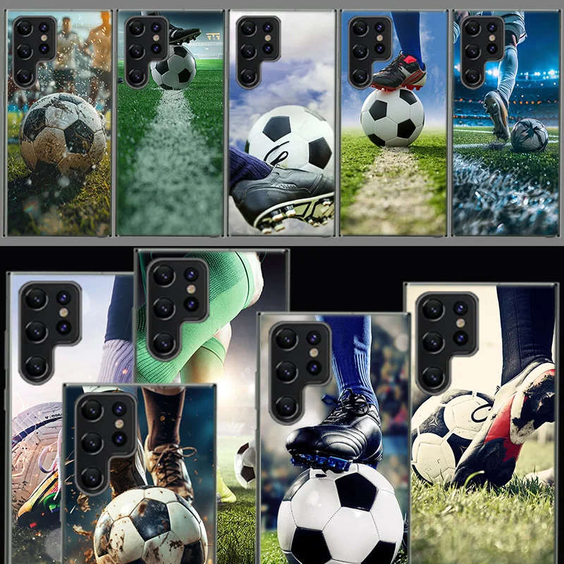 Football Field Capa Phone Case For Samsung S26 Ultra S25 Edge Galaxy S23 S21 S20 S24 FE S22 S10 Plus Cover Clear TPU Shell Coque