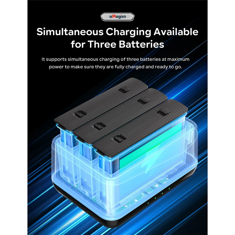 AMAGISN Battery Charging Hub For Insta360 X4 Battery Charger Base With Usb Cable Panoramic Sports Camera Charger
