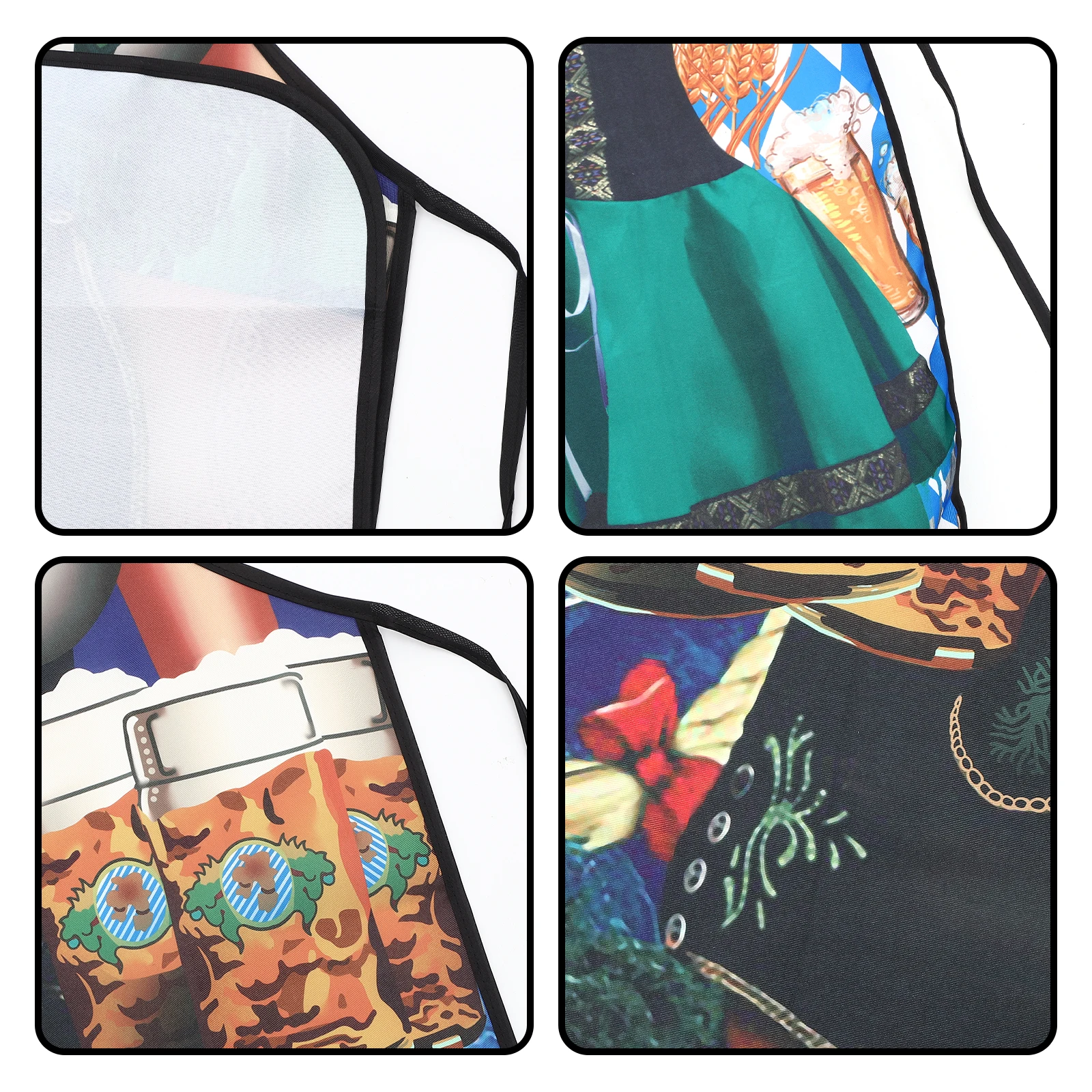 

2pcs Kitchen Cooking Apron Beer Festival Waterproof Personalized Pattern Adults Unisex Neck Sling Apron Oil-Proof