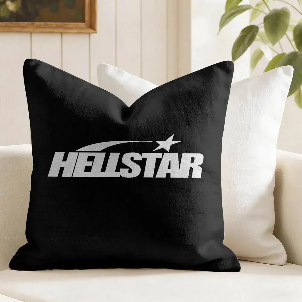 FISHION H-HellstarS Cushion Cover Eco Linen Pillow Case | Double-Sided Print, Breathable & Durable, Hidden Zipper Home Decor view 2