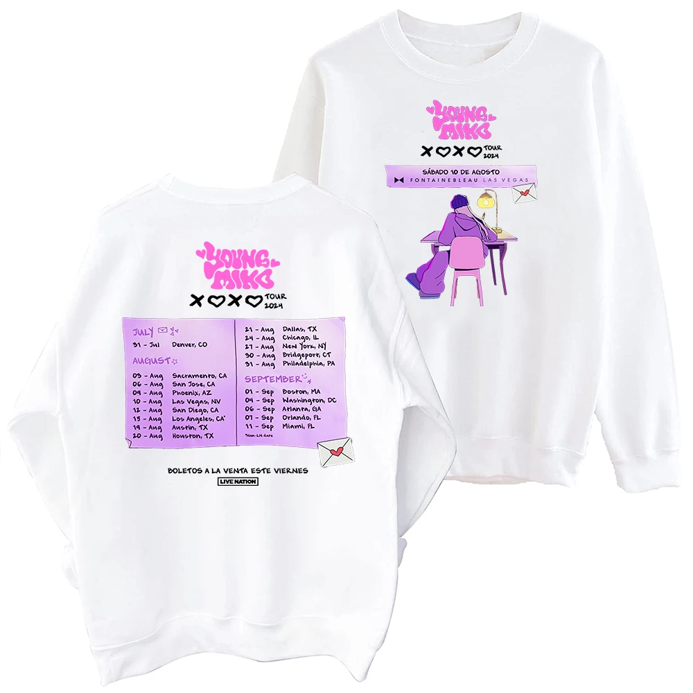 Young Miko Xoxo Tour 2024 Sweatshirt Harajuku Round Neck Long Sleeve Oversized Fans Gift Tops