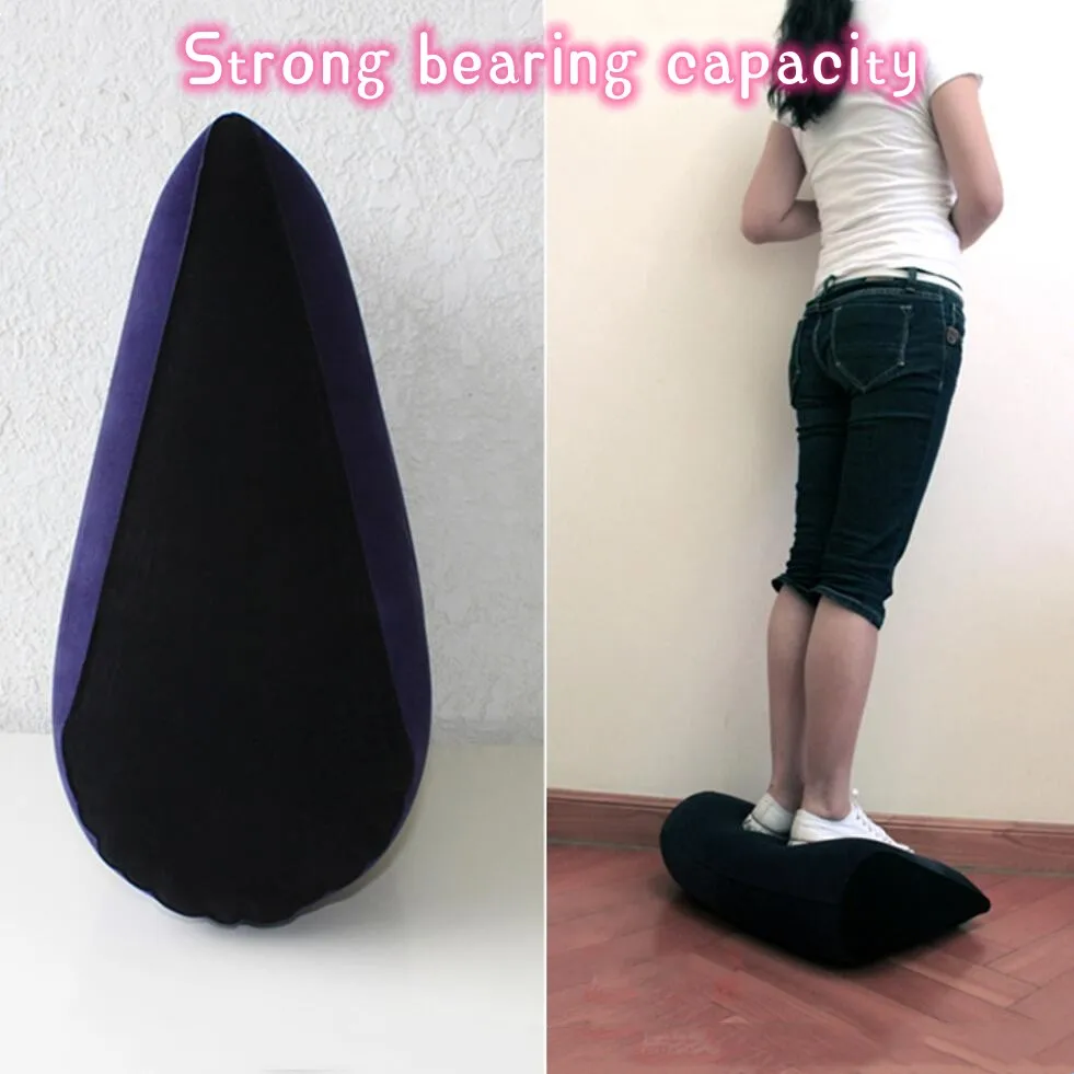 VaHpy Inflatable Cushion Raise Hips Sexual Position Swing Up Down For Oral/Anal Sex Water Drop Shape Arc Design Flocking Elastic