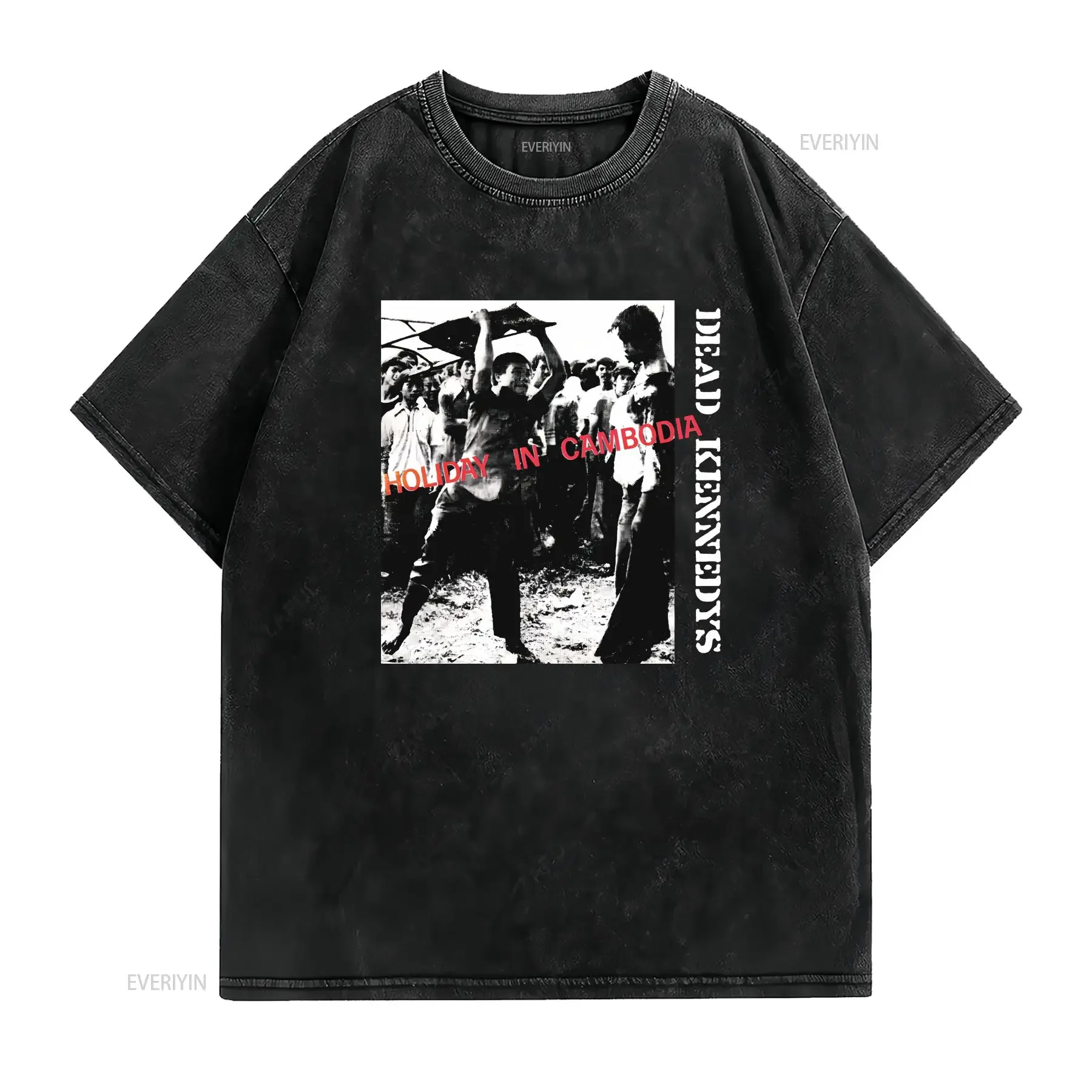 Dead Kennedys Holiday In Cambodia T Shirt OFFICIAL vintage Washed Top For Everyday Wear Breathable Stretched Unisex Slightly