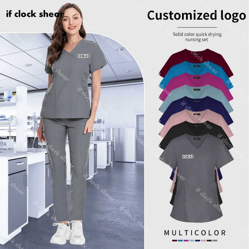 

Customized Logo Doctor Costume Women Health Service Clothing High Quality Medical Scrub Women Clothes Multicolor Nursing Uniform