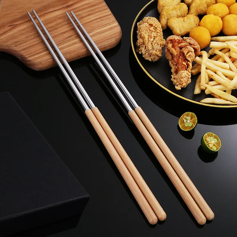 Stainless Steel Long Chopsticks, Chinese Chopsticks, Reusable Metal Chopsticks, Cooking Noodles, Deep Fried Hot Pot Tableware