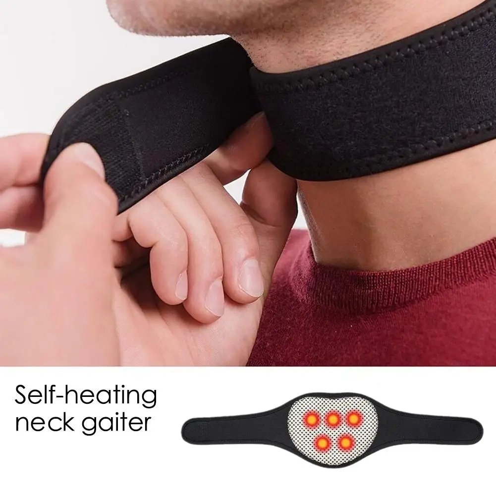 1Pc Self-heating Tourmaline Neck Magnetic Therapy Support Tourmaline Belt Wrap Brace Pain Relief Cervical Vertebra Protection