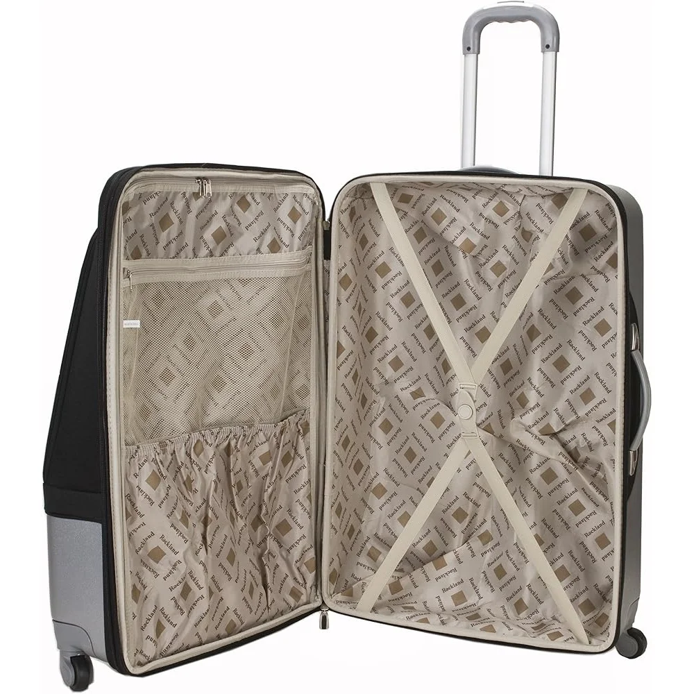 3-Piece Lightweight Luggage Set Hybrid Spinner Suitcase Durable Multi-Directional Wheels Telescoping Handle Travel Gear Carry-on