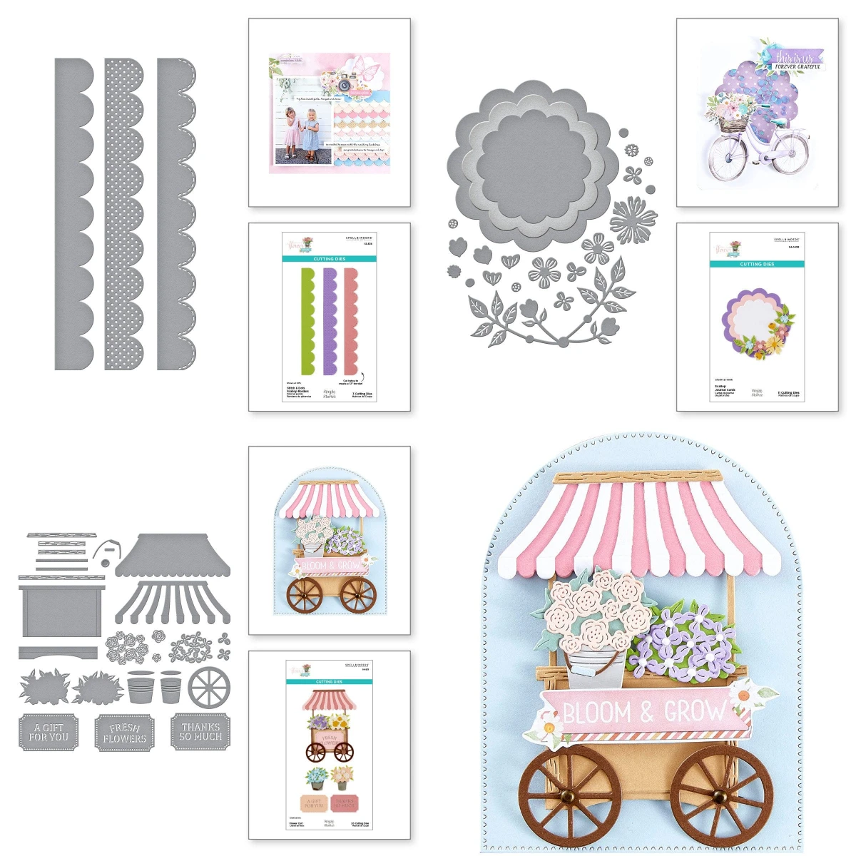 Flower Cart 2025 New Cutting Dies Scrapbook Diary Decoration Stencil Embossing Template Diy Greeting Card Handmade