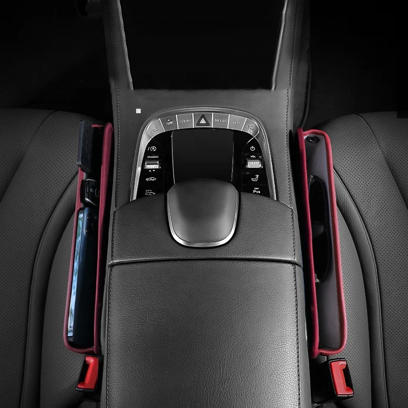 Car Seat Gap Leather Storage Box Waterproof Car Slot Storage Box Smart Phone Watch Storing case Between Car Seat with Hole