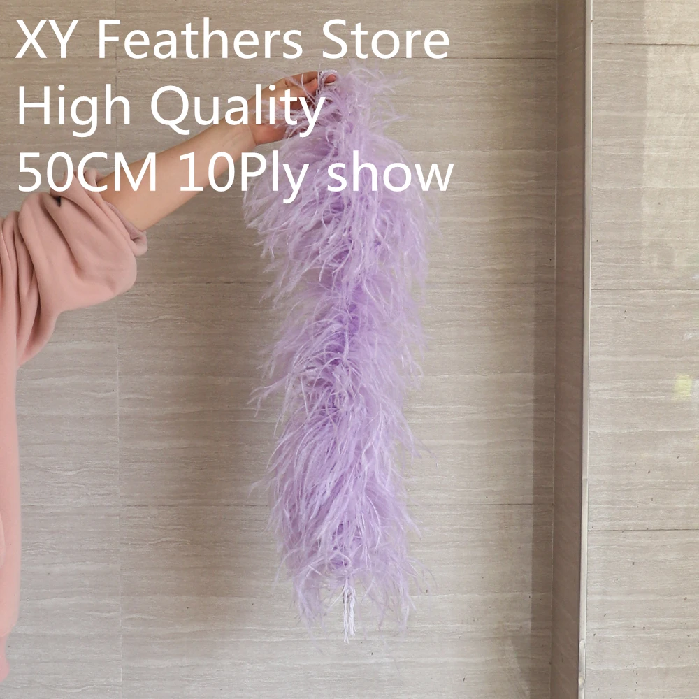 4 6 8 10 20 Ply Long Boa Customized Natural Ostrich Feather boa Costume Party Dress Decoration Plume Shawl for Crafts 50 CM long