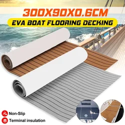 3000x900x6mm Self Adhesive EVA Foam Boat Yacht Marine Flooring Faux Imitation Teak Decking Sheet Pad Car Truck Floor Mat Brown