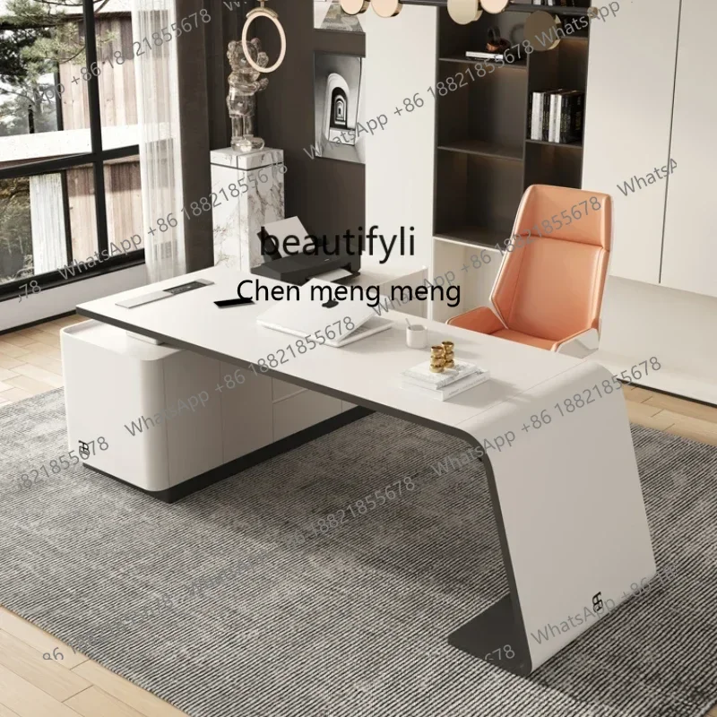 

182C Desk Italian modern desk living room boss table white bedroom study desk