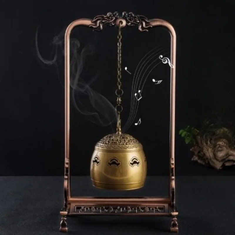 Antique pure copper music incense burner classical machine zen tea ceremony home interior creative ornament