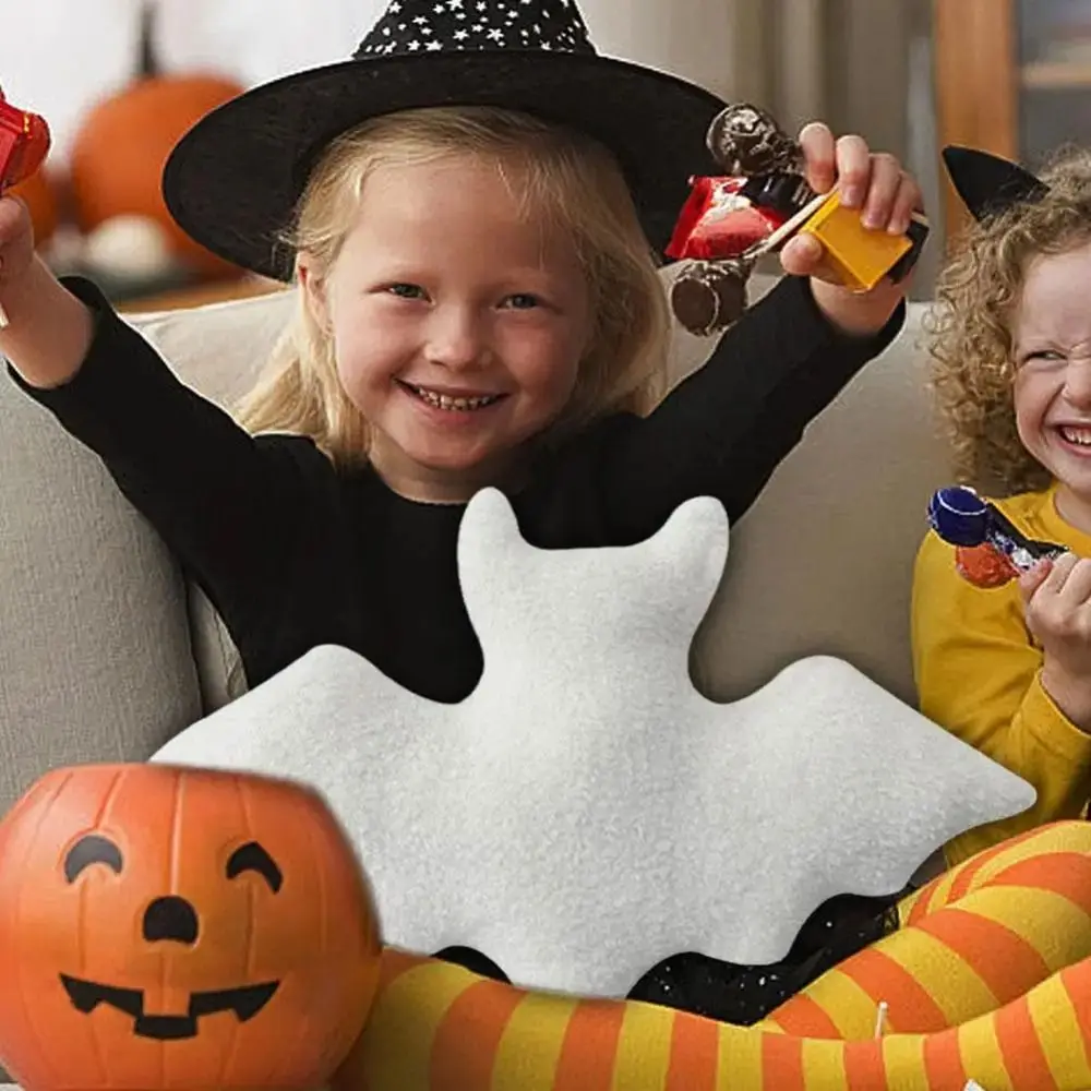 Plush Material Bat Plush Pillow Halloween Theme Black White Brown Stuffed Animal Plush Soft Fabric Bat Modeling Pillow For Kids