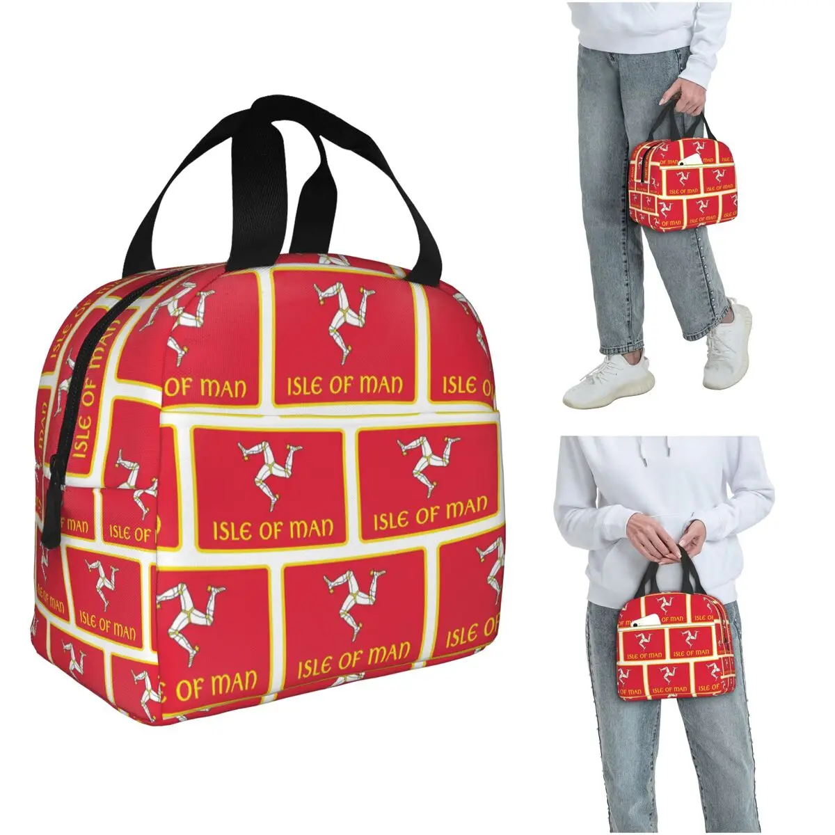Isle Of Man Motorcycle Racing Insulated Lunch Bag for Women Kids Leakproof Food Boxes Thermal Lunch Box Tote