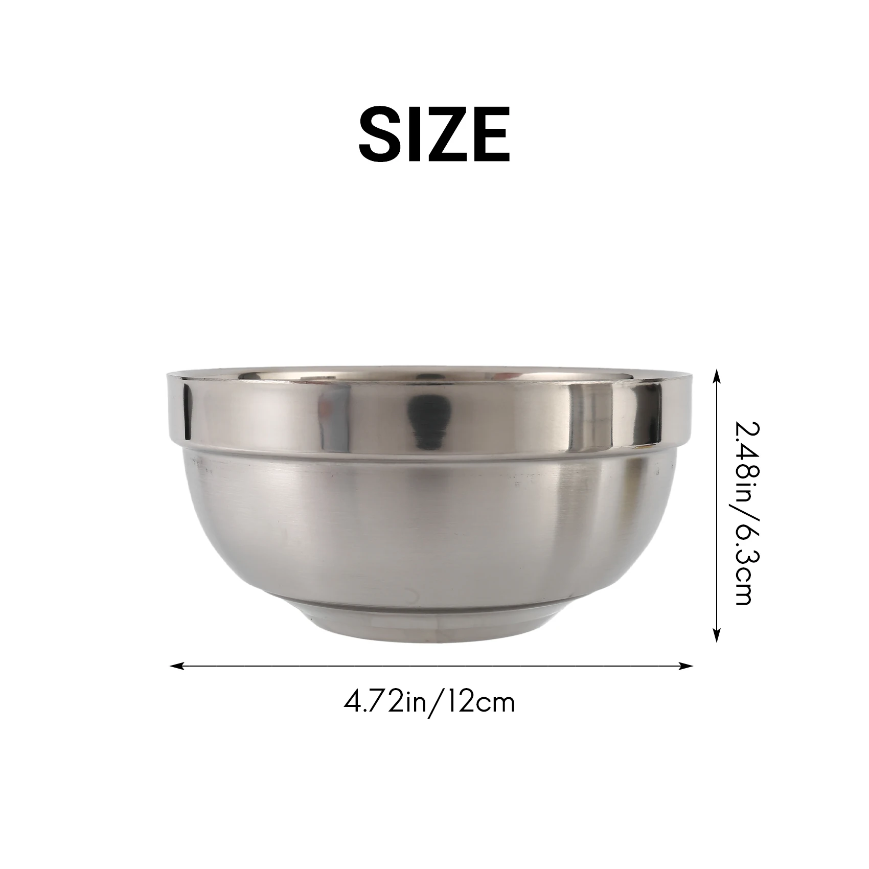 وعاء من الفولاذ المقاوم للصدأ ABZS، أوعية خلط من الفولاذ المقاوم للصدأ، 10 عبوات من أوعية التعشيش المعدنية المعزولة بجدار مزدوج، 4.7 بوصة #4