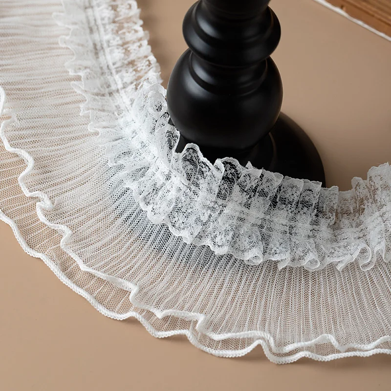 2Meters pleated lace ribbons trim for decoration party dress DIY crafts supplies clothing sewing accessories sewing material