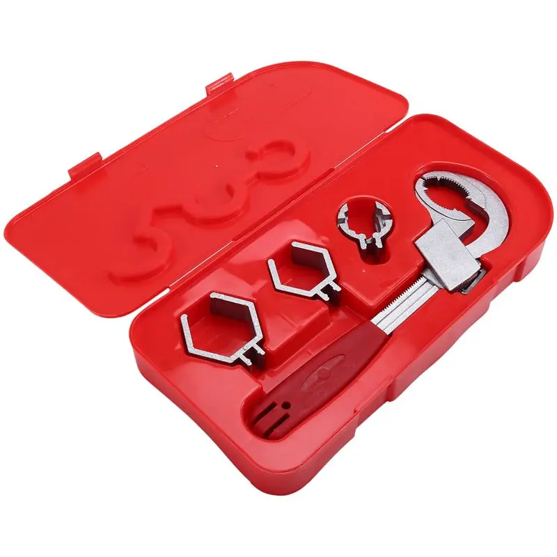 A36T-4-In-1 Multifunctional Faucet Wrench Adjustable Double-Ended Wrench Bathroom Multifunctional Self-Adjusting Wrench