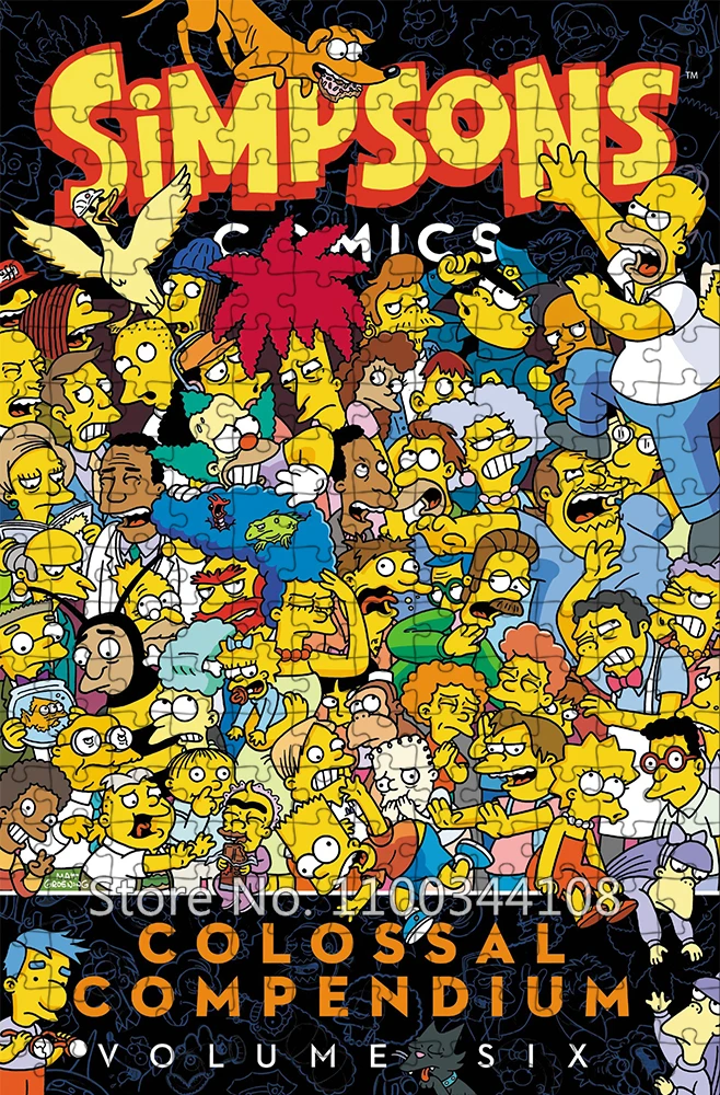 35/300/500/1000 Pieces Simpsons Jigsaw Puzzles Disney Movie Cartoon Simpson Wooden Puzzle Children's Creative Toys Family Games