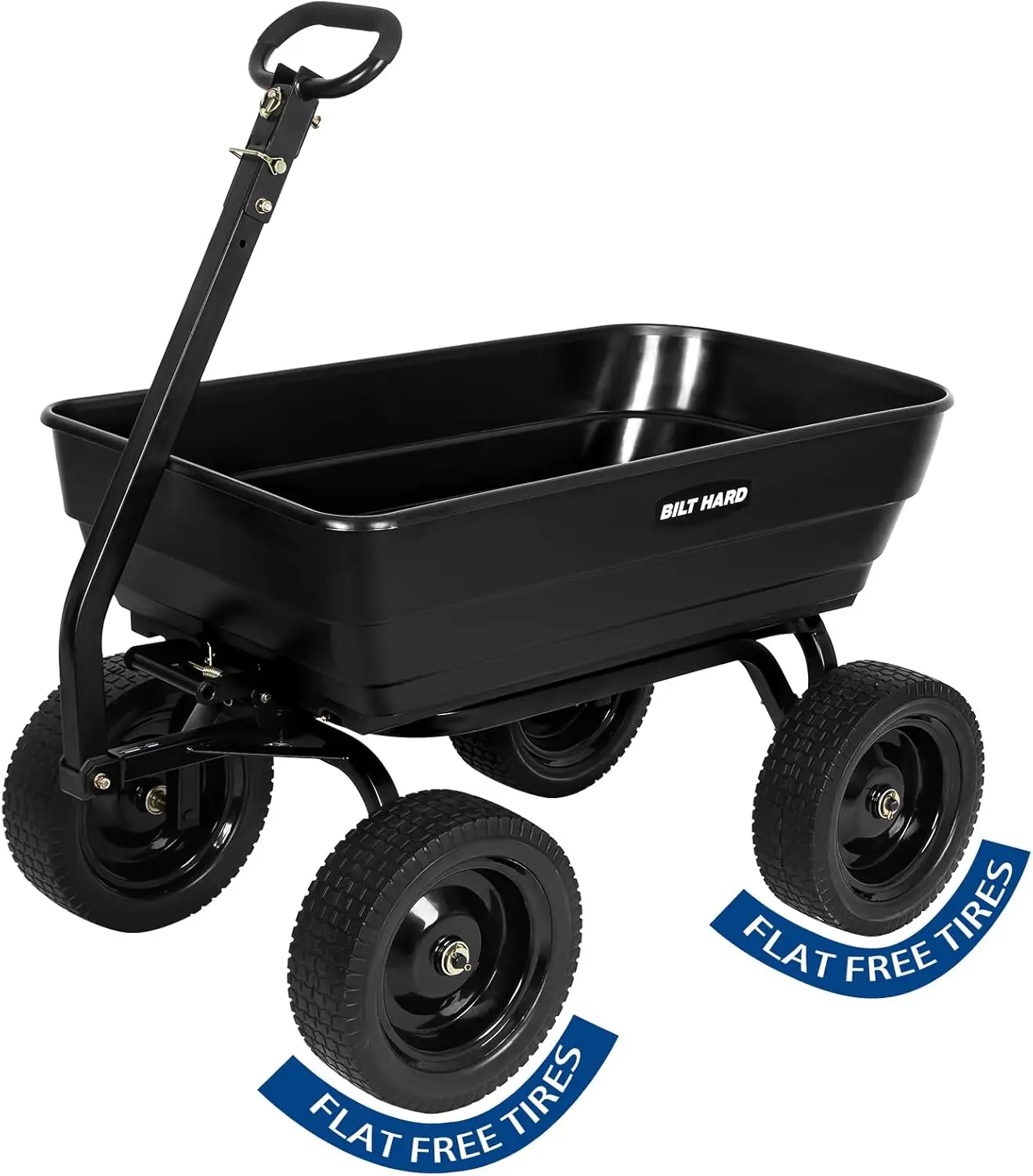 

Poly Garden Dump Cart 1200 lbs with No Flat Tires Quick Release 2 in 1 Convertible Handle 7 Cu Ft Dump Wagon Heavy Duty for Yard
