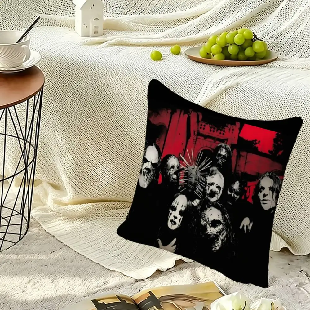 Slipknot Metal B-Band Soft Pillow Shell For Sofa Living Space Bedroom Headboard Backrest Square Cushion Cozy