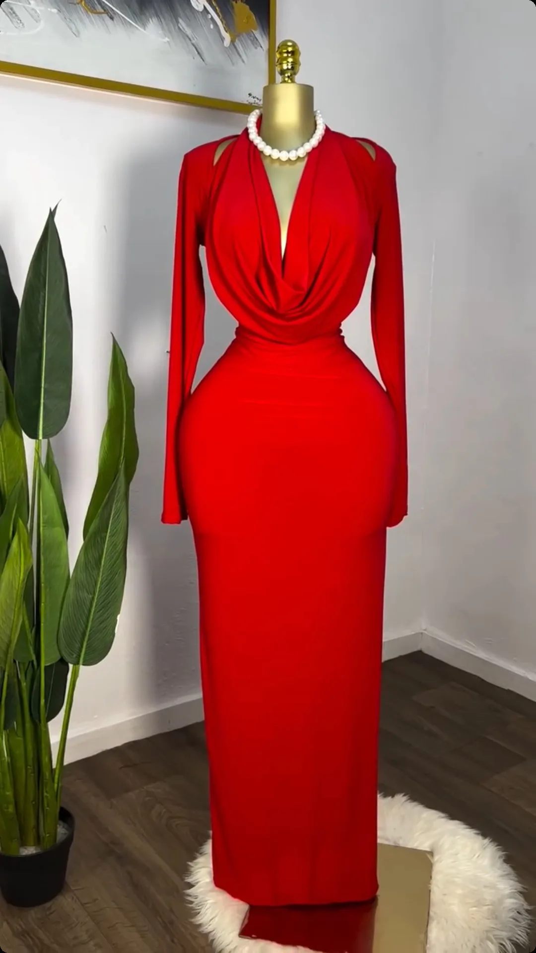 فستان عيد ميلاد نسائي تصميم كم طويل فساتين الحفلات المسائية موضة القطن ثوب زفاف أنيق بالإضافة إلى حجم نادي أحمر فيستدو