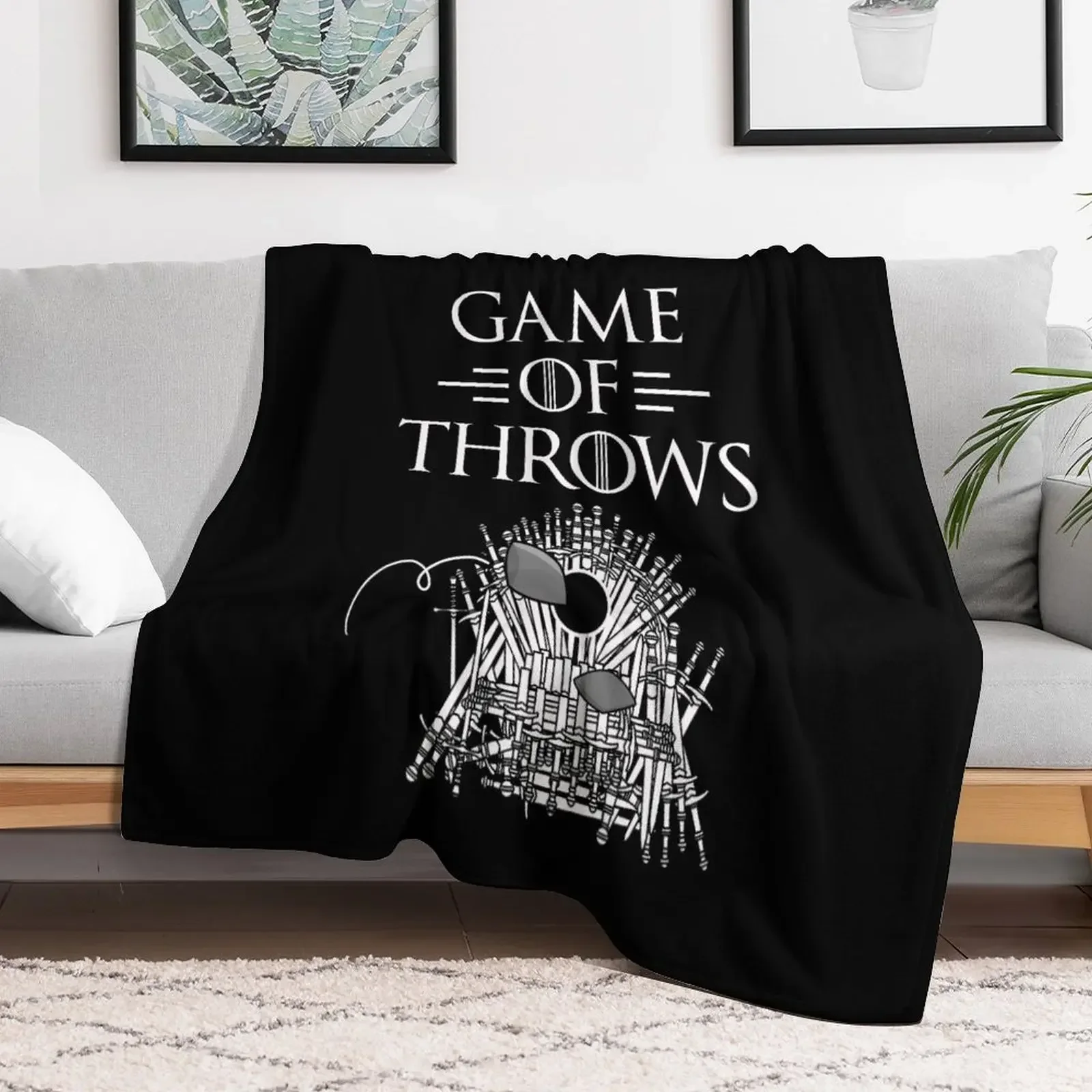 

Game Of Throws Funny Cornhole Bean Bag Toss Lawn Game Design Throw Blanket sofa bed Vintage Blankets For Sofas Furry Blankets