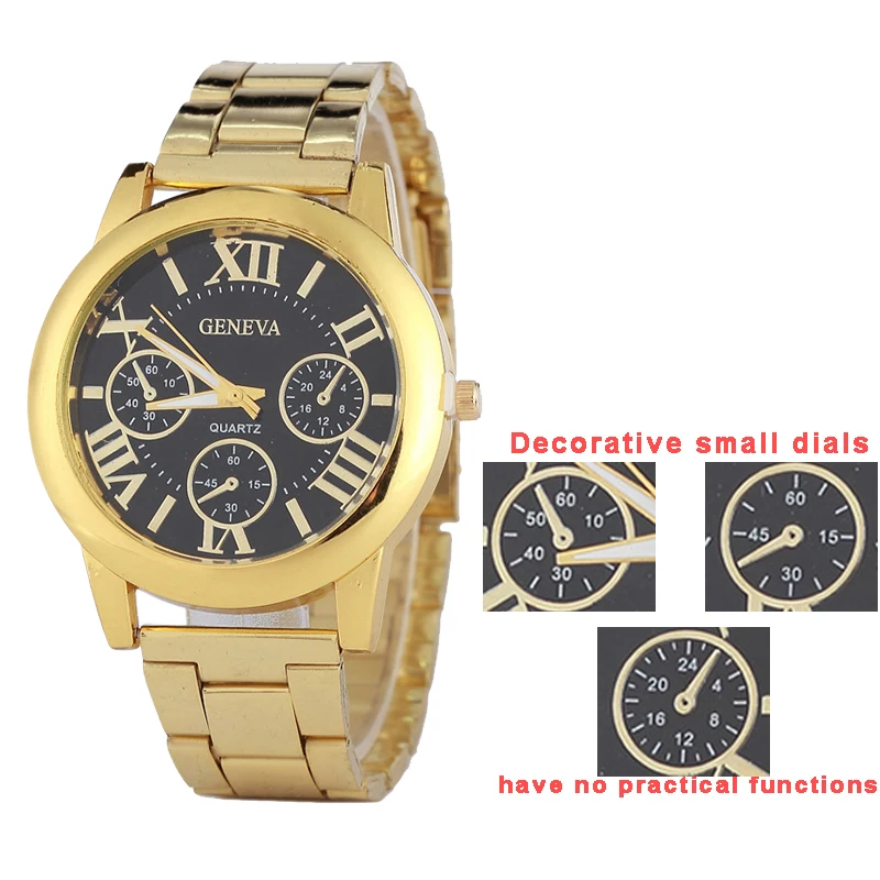 

Новые женские кварцевые часы Geneva с тремя циферблатами, серебристые, из нержавеющей стали, повседневные, Relogio Feminino