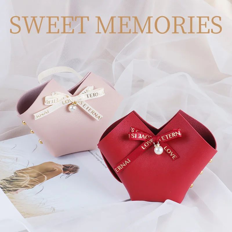 

5/10/20Pcs Gift Bags Leather Candy Bag Children Candy Box Wedding Favours For Guests Newborn Gift Boxes Party Distributions Bags