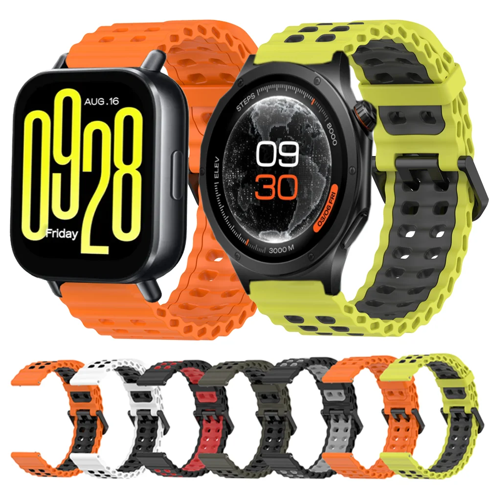 Correa de Silicona Deportiva de 22 mm para Reloj Redmi Watch 5 Lite 5 Active, Correa para Reloj Oneplus Watch 4 3 2 Lite, Brazalete para Reloj OPPO Watch S X3 X2 X