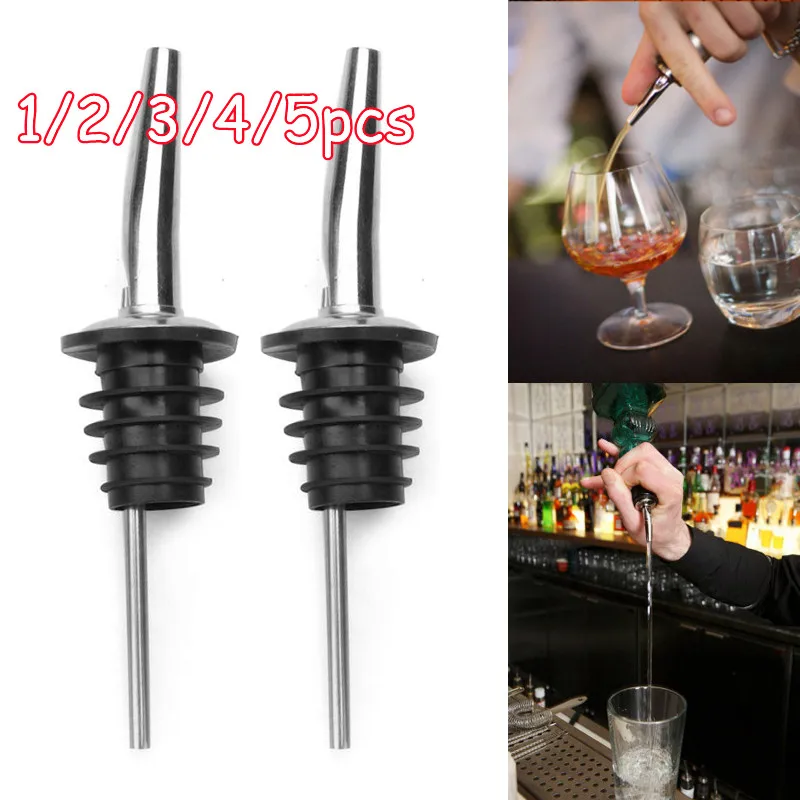 1/2/3/5Pcs Stainless Steel Wine Bottle Stopper Olive Oil Pourer Dispenser Spout Bottle Pourer Stopper For Bottle Bar Accessories