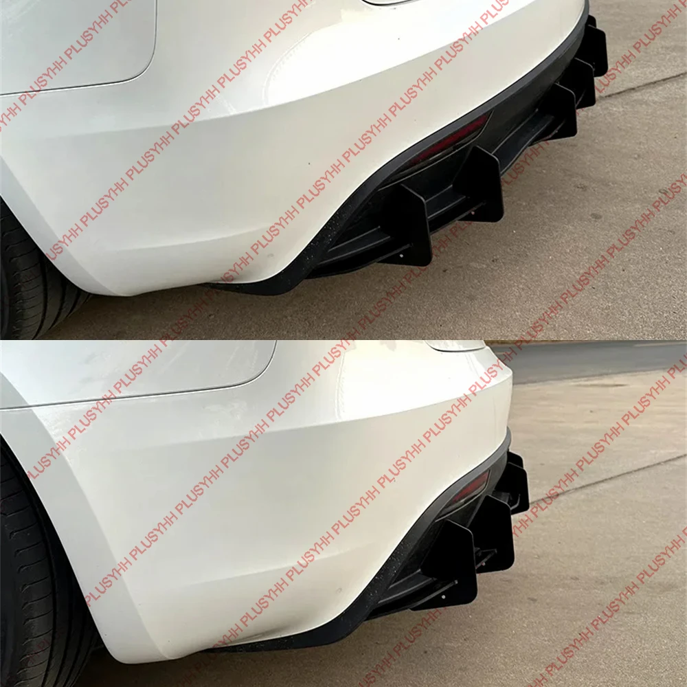 Tesla ModelY 20-24 Model3 23-25 ​​액세서리 자동차 바디 키트 자동 외장 부품 용 후면 범퍼 디퓨저 스포일러 블레이드 윈드 나이프 썸네일 4