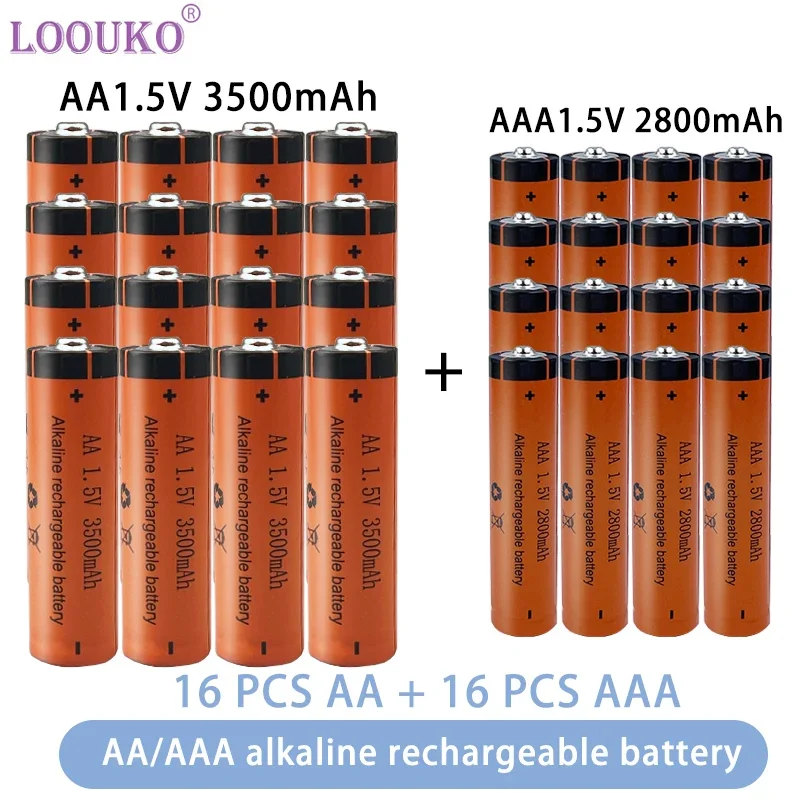 LOvised-Ate alkaline battery, suitable for Flashlights, Toys, Ctimes, Later MP3, KO 1.5V, AAA, Uto 3500mAh, Uto A2800 mAh