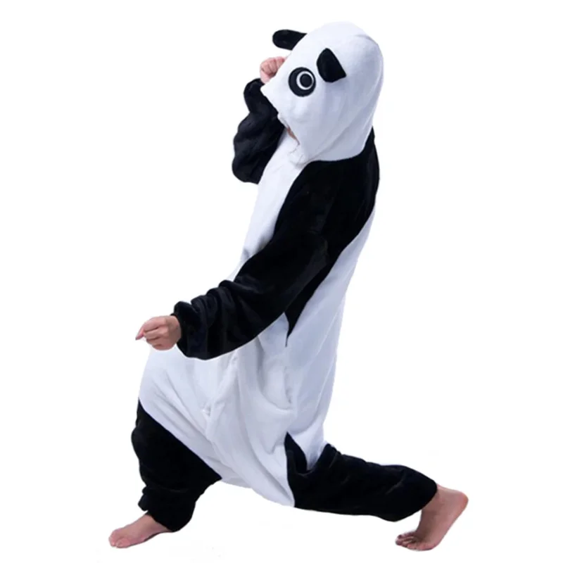 Kigurumi Adult Panda Onesies Winter Warm Flannel Pajamas Set Animal Cosplay Costume Halloween Party Jumpsuits Women Men Pyjamas