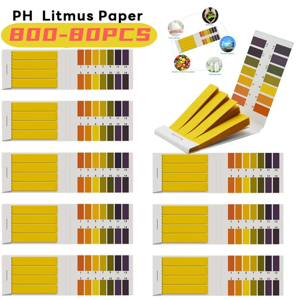 شرائط اختبار الحموضة مع بطاقة التحكم ، 1-14 درجة الحموضة ، ورق عباد الشمس ، تربة مستحضرات التجميل المائية ، شرائط اختبار التربة الاحترافية #1
